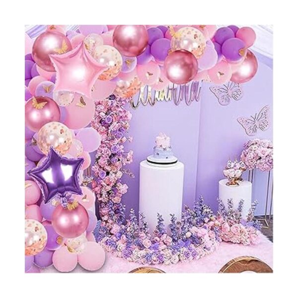 Kit de guirnalda de globos de mariposa rosa y morado 126_6
