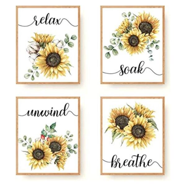 Juego de 4 impresiones artísticas para decoración de baño_1