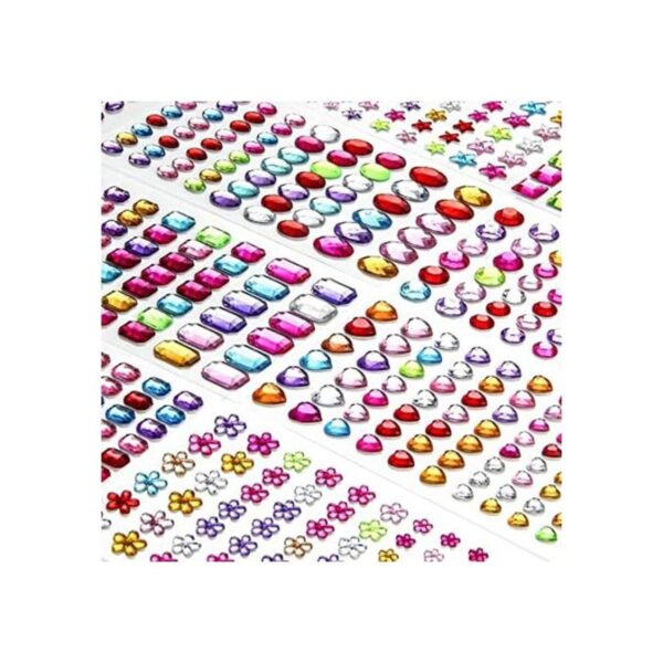 Más de 1200 calcomanías de gemas autoadhesivas 14 hojas