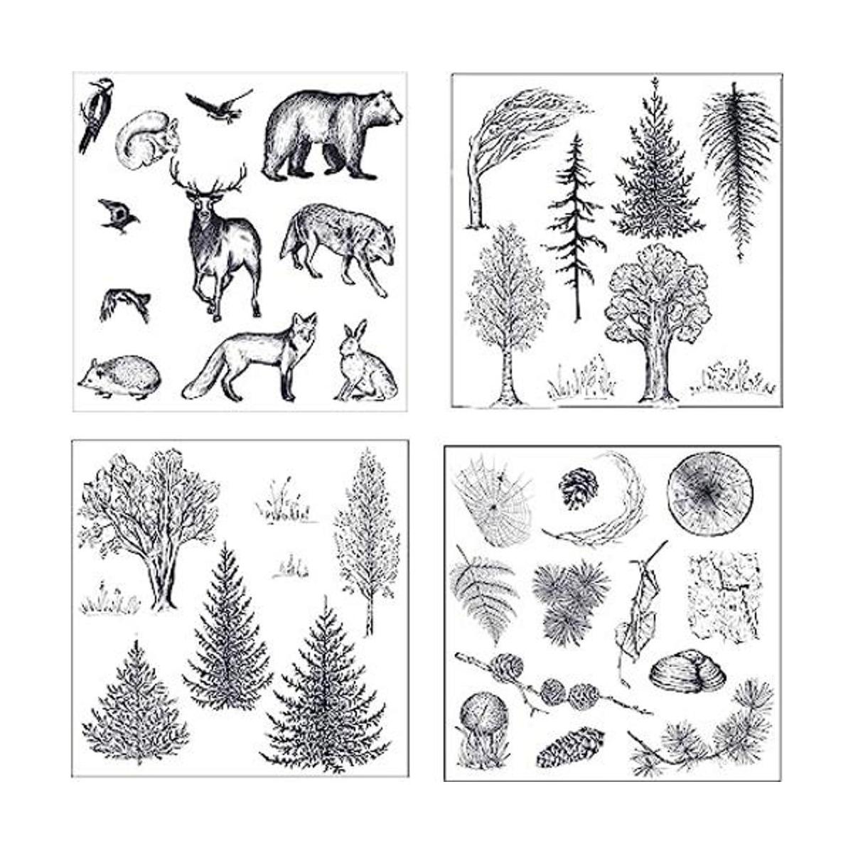 Guirongxin Sello transparente de animales salvajes y