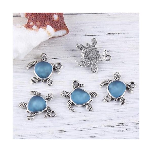 JGFinds Colgantes con dije de tortuga de cristal marino_4