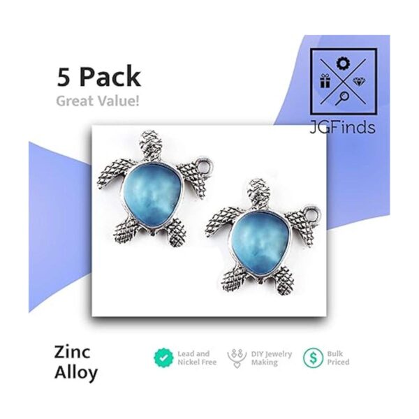 JGFinds Colgantes con dije de tortuga de cristal marino_3