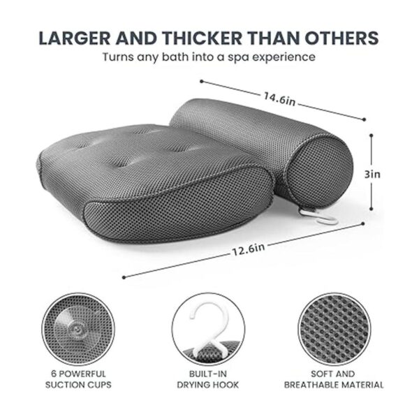 LuxStep Almohada de baño con 6 ventosas antideslizantes_2