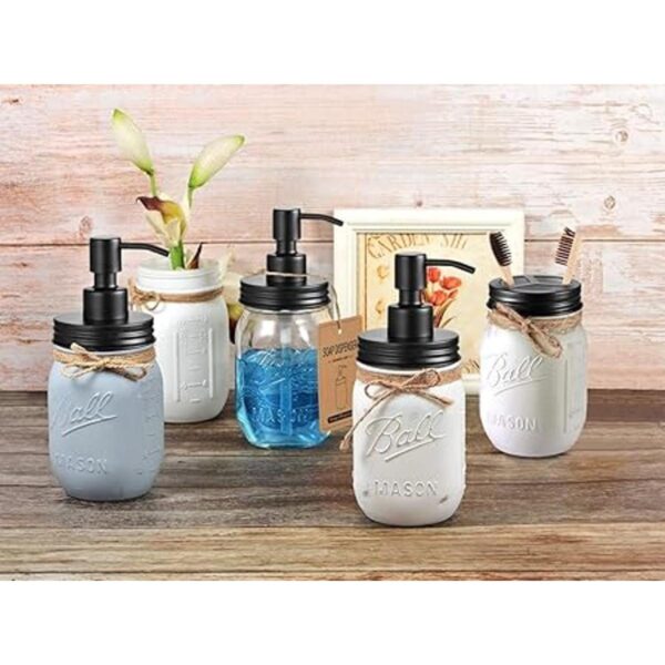 Mason Jar Juego de tapas de accesorios de baño 4