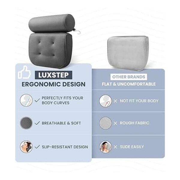LuxStep Almohada de baño con 6 ventosas antideslizantes_6