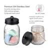 Mason Jar Juego de tapas de accesorios de baño 4
