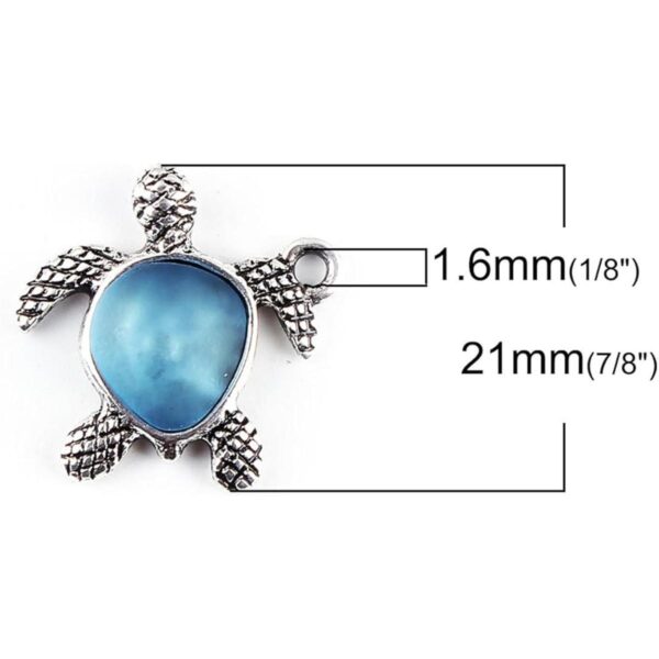 JGFinds Colgantes con dije de tortuga de cristal marino_2