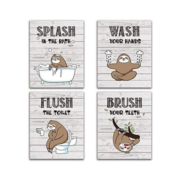 Divertido cartel para decoración de baño de perezosos_1