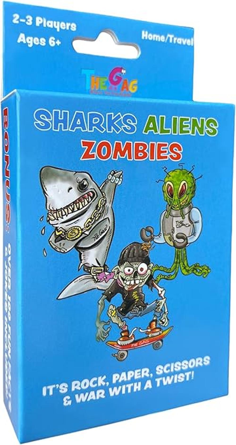 Tiburones Aliens Zombies divertido juego de cartas para