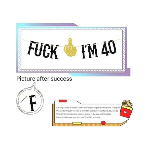 FUUF Fxck Im 40 Banner decoración de fiesta de