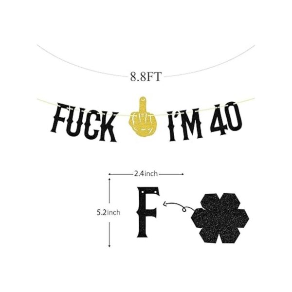 FUUF Fxck Im 40 Banner decoración de fiesta de