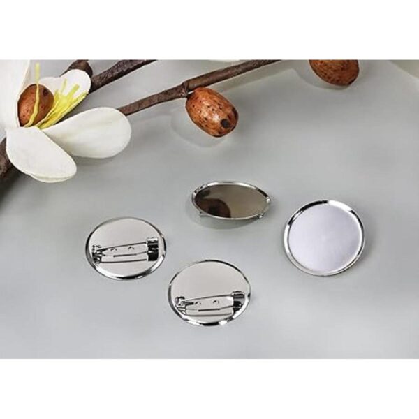ONLYKXY 50pcs 30MM Broche Plata Cierres Pin Disco Base_4