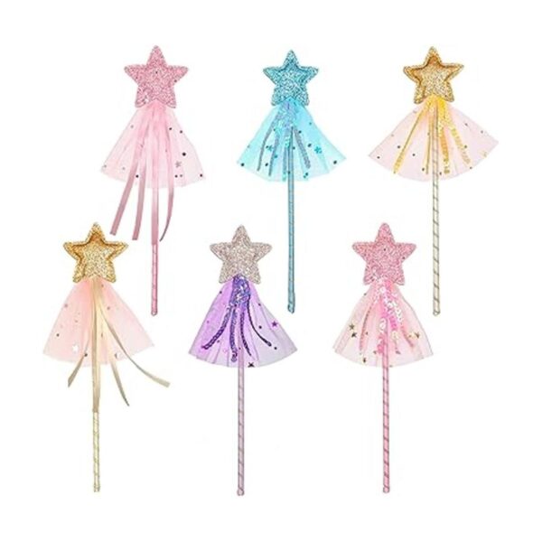 Kit de 6 varitas de princesa con purpurina para niñas_2