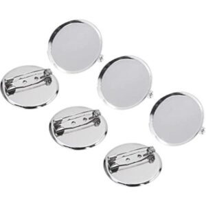 ONLYKXY 50pcs 30MM Broche Plata Cierres Pin Disco Base_1