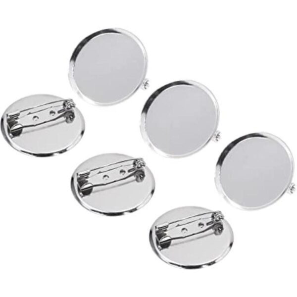 ONLYKXY 50pcs 30MM Broche Plata Cierres Pin Disco Base_1