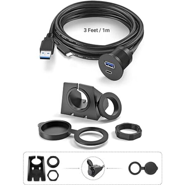 OBVIS USB tipo C 3.0 y USB 3.0 macho a hembra kit_6
