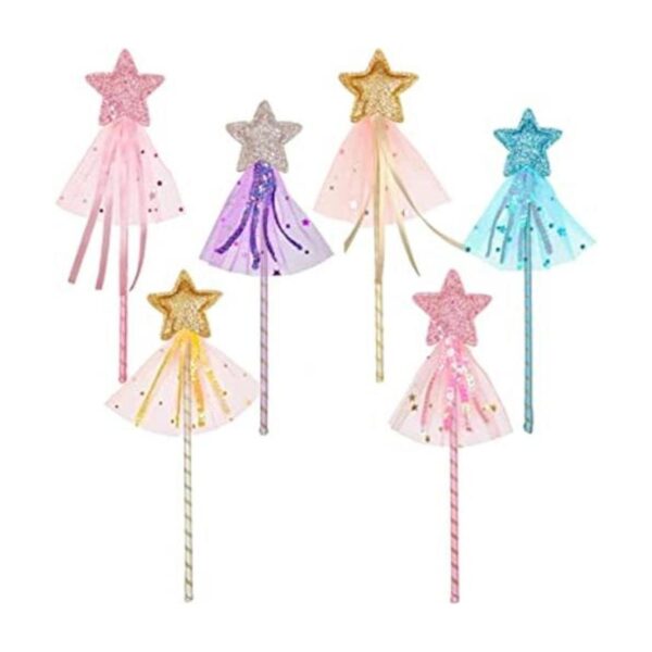 Kit de 6 varitas de princesa con purpurina para niñas_1