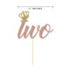 Decoración para tarta de 2 cumpleaños con purpurina en oro_3