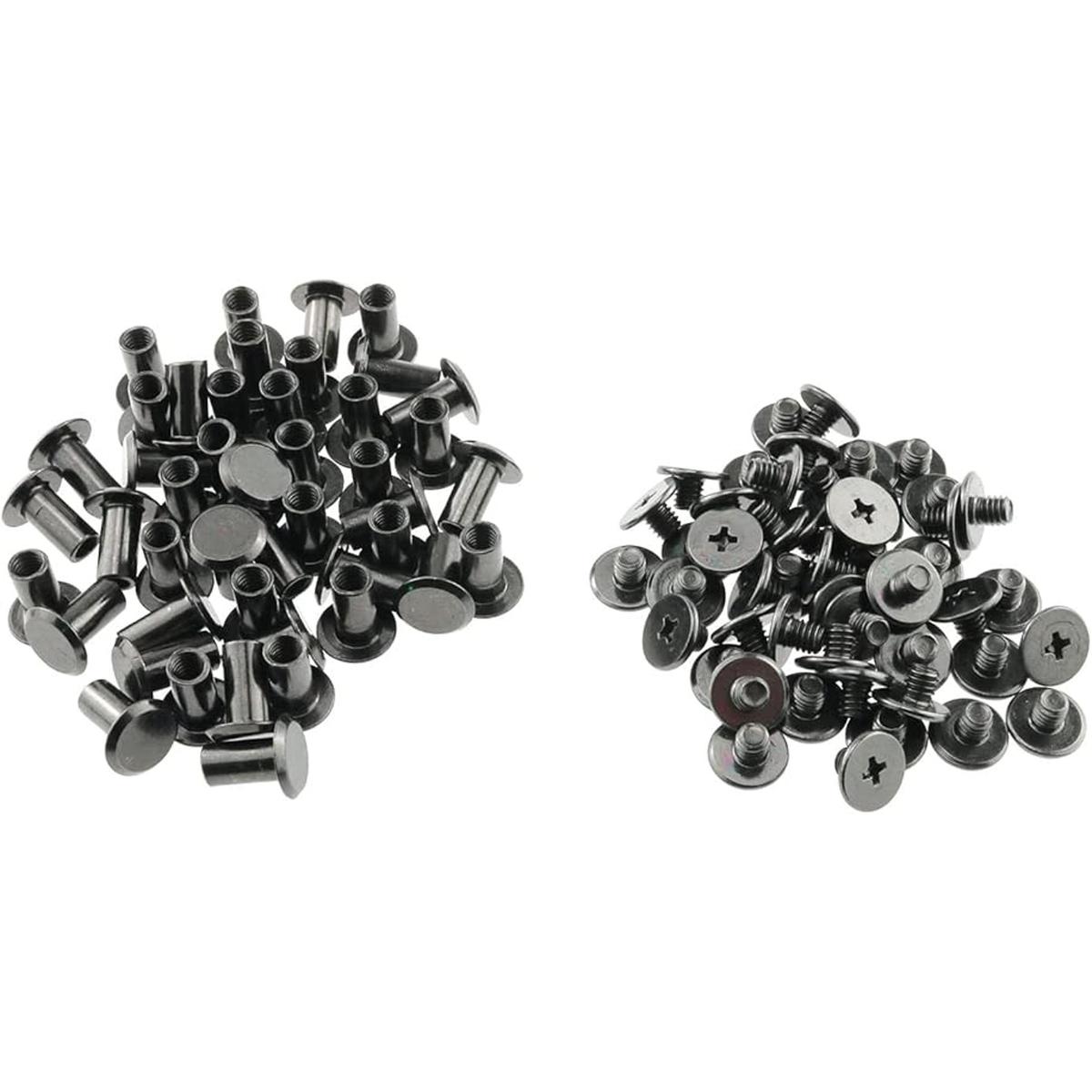 Eoutstanding 50 tornillos de acero al carbono de 0.197 x