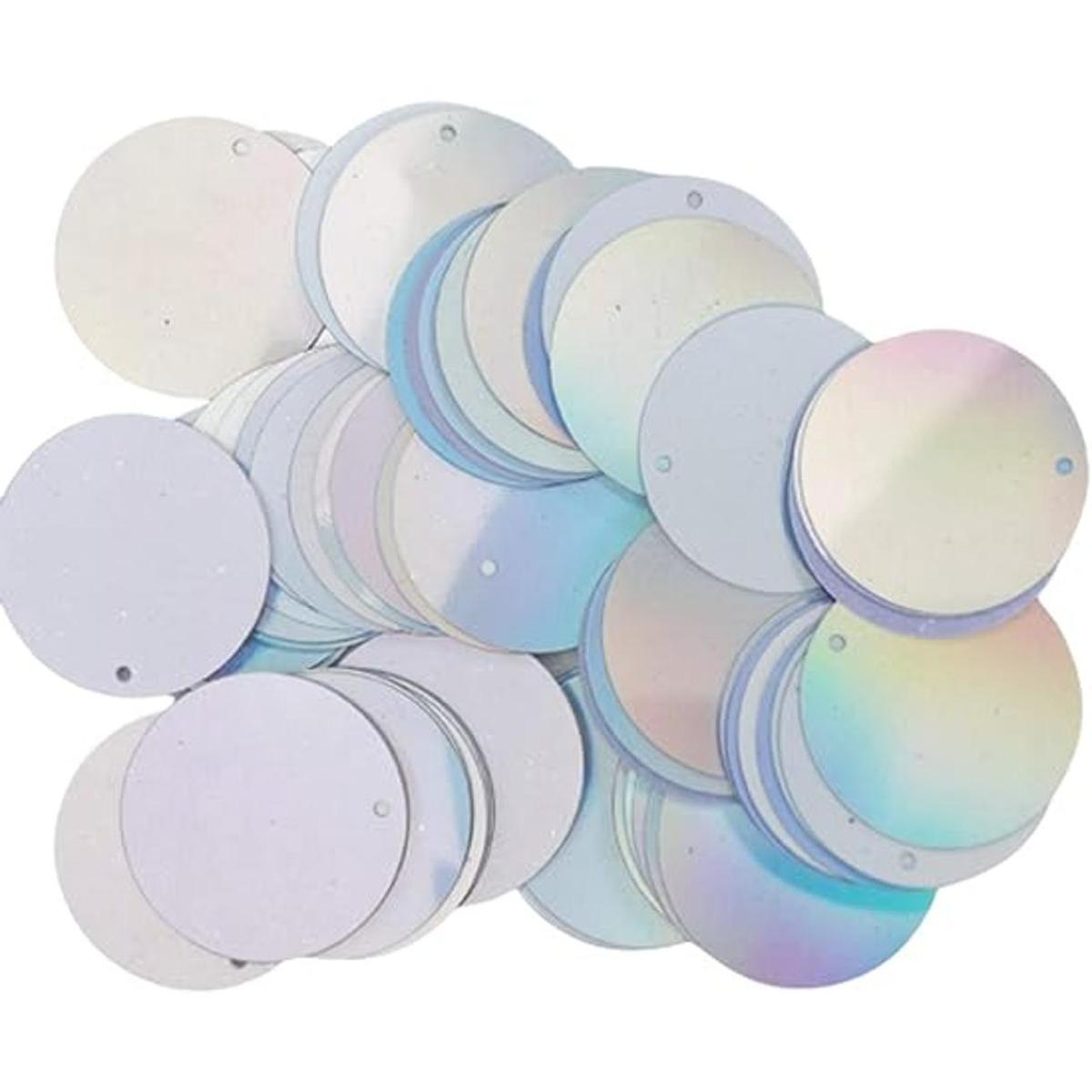Lentejuelas sueltas holográficas plateadas redondas de