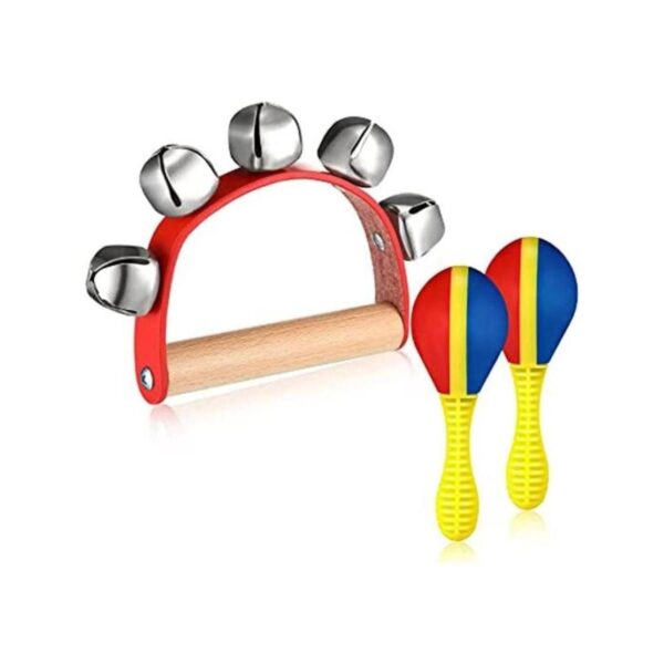 Juego de 3 panderetas de maracas pandereta campana_1