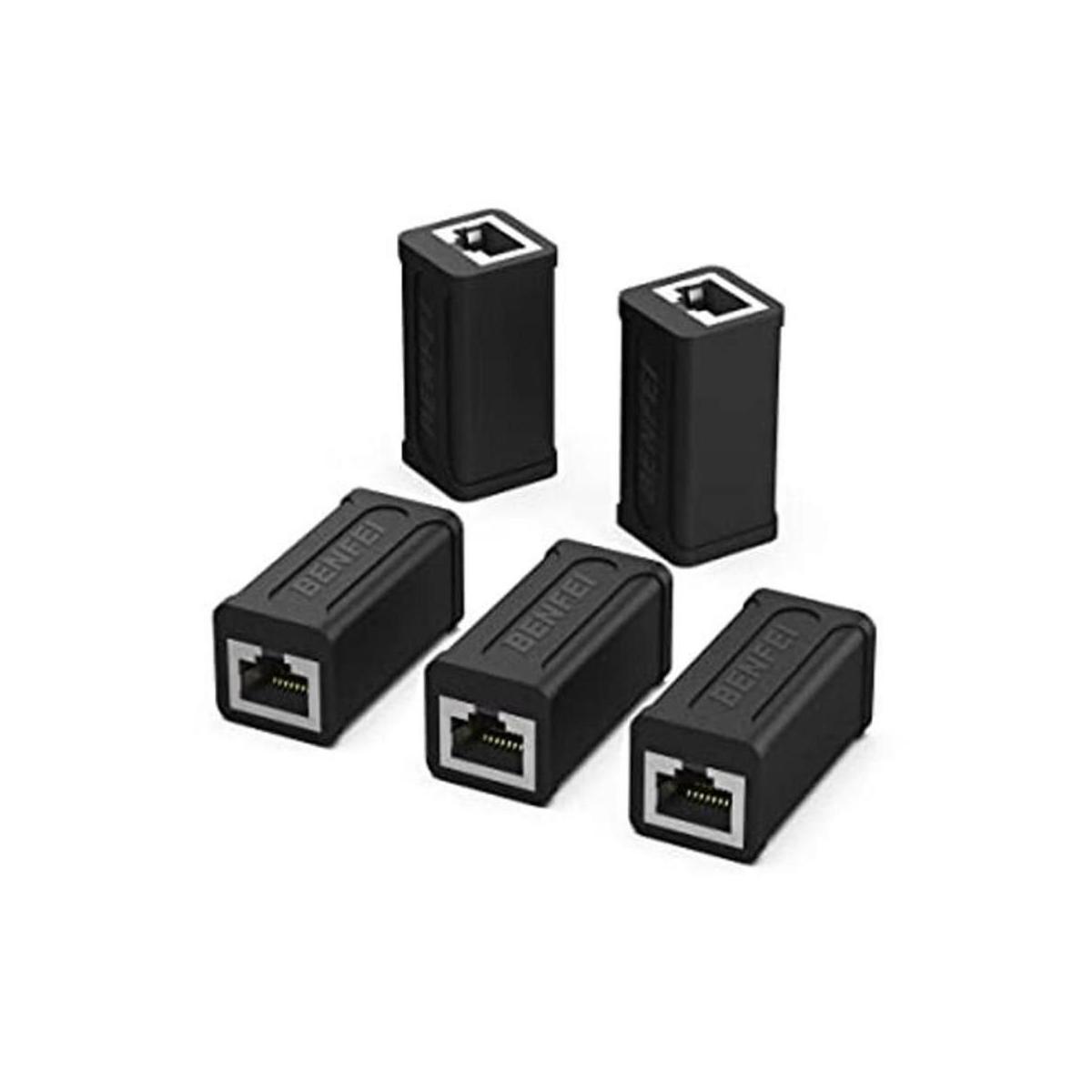 BENFEI Acoplador en línea RJ45 paquete de 5 acopladores