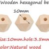 Arakierst 100 cuentas hexagonales geométricas de madera_2