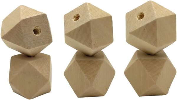 Arakierst 100 cuentas hexagonales geométricas de madera_3