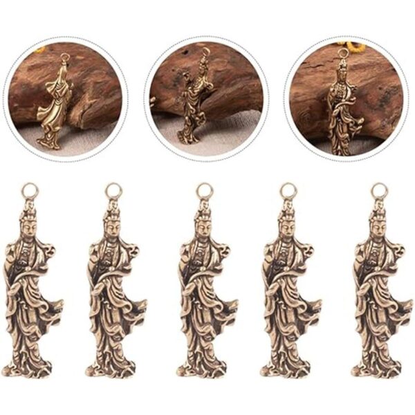 KESYOO 5 abalorios de latón para Buda Guan Yin colgantes