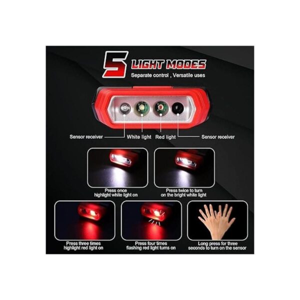 Luz LED para sombrero recargable con clip de metal_2