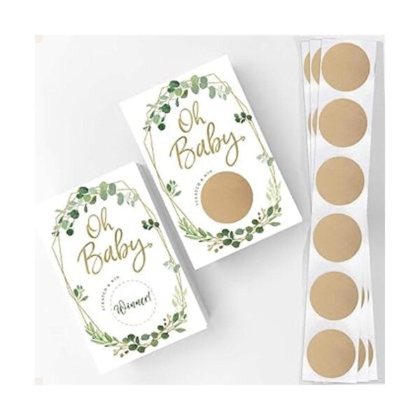 Greenery Juego de rascar para baby shower_2