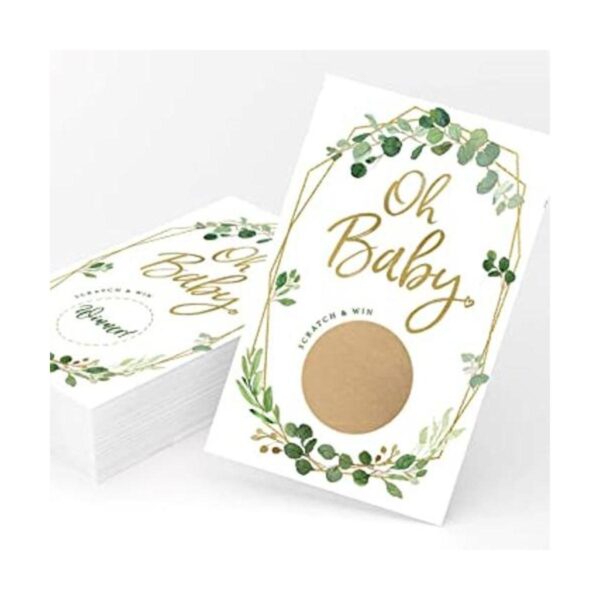 Greenery Juego de rascar para baby shower_1