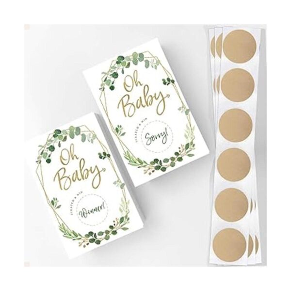Greenery Juego de rascar para baby shower_4