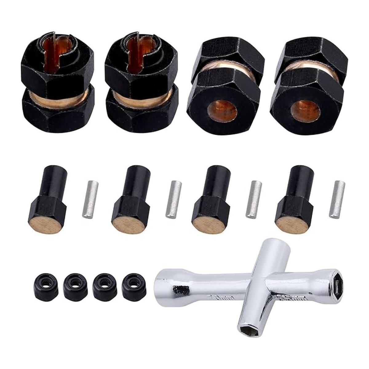 4 unids latón rueda hexagonal ampliado adaptador