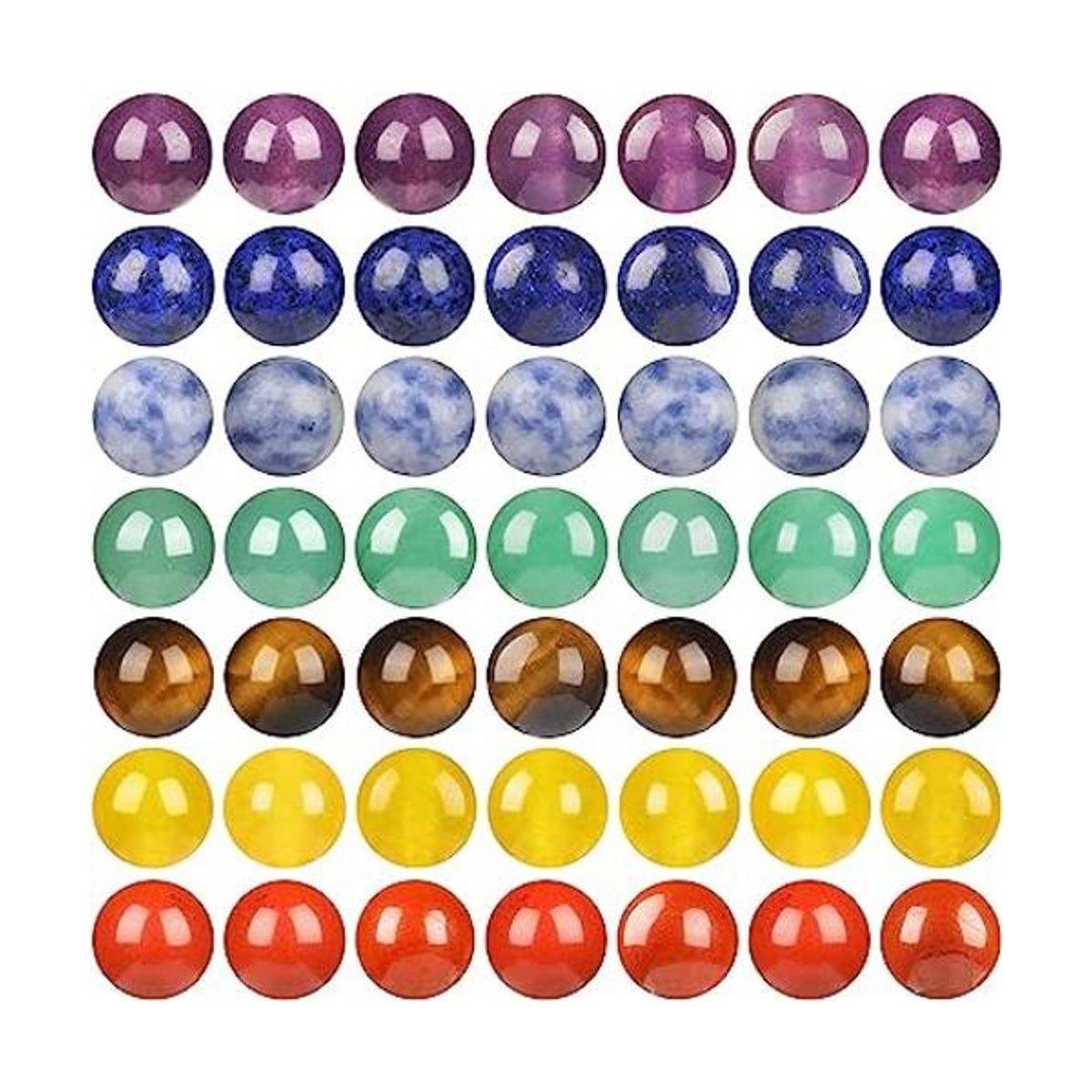 Cuentas de piedra natural de 7 chakras de 0.236 in 100