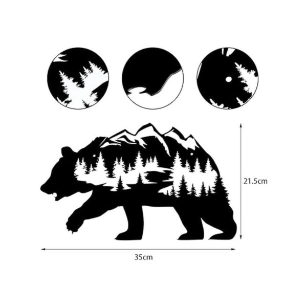 Hotop Arte de pared de oso de metal rústico para