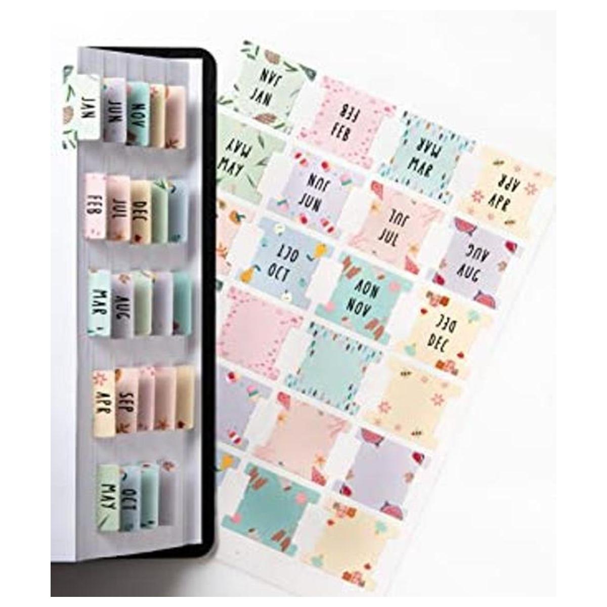 DiverseBee Agenda laminada pestañas mensuales 24