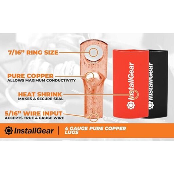 InstallGear Terminales de anillo de cobre puro estañado de_2