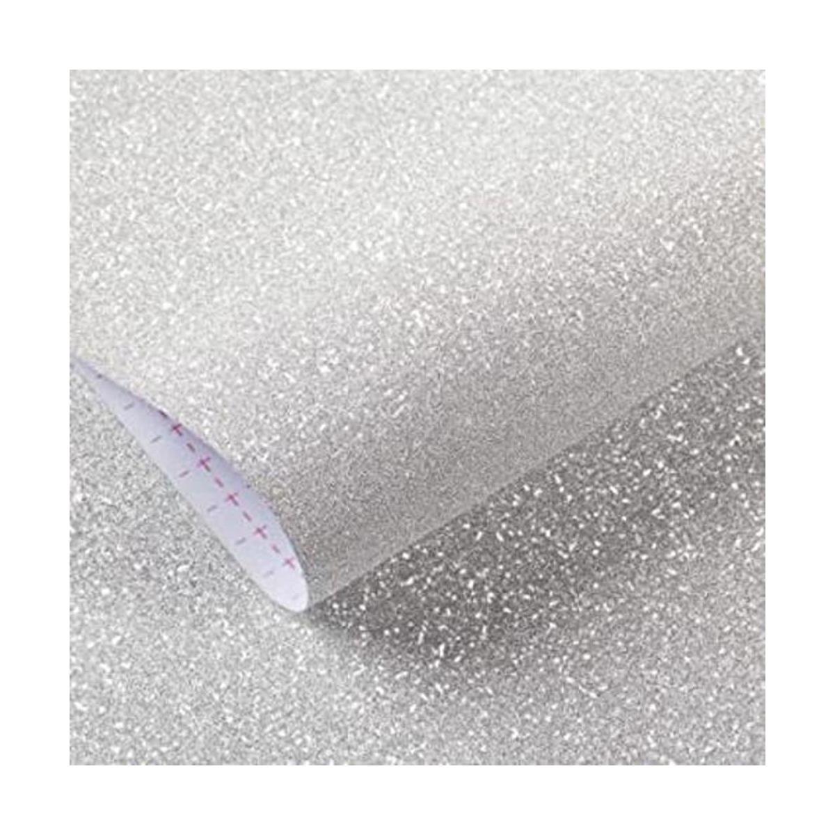 Livelynine Papel tapiz decorativo brillante color plateado