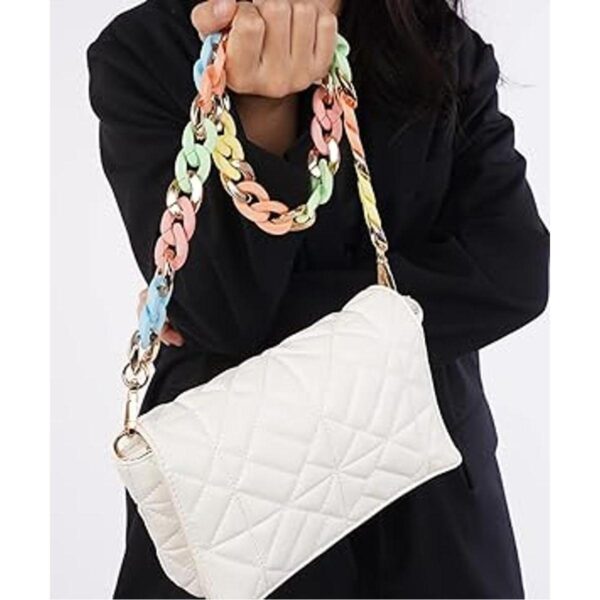 Chargances Bolsa de acrílico colorida con correa de cadena_2