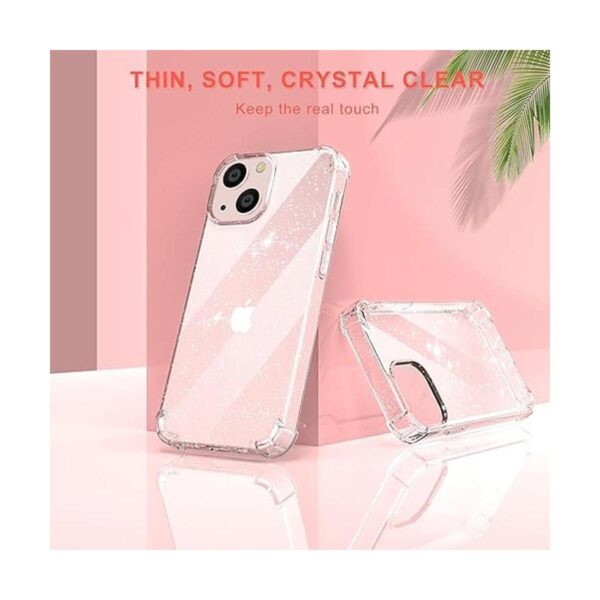 KSWOUS Funda transparente brillante con purpurina para_5