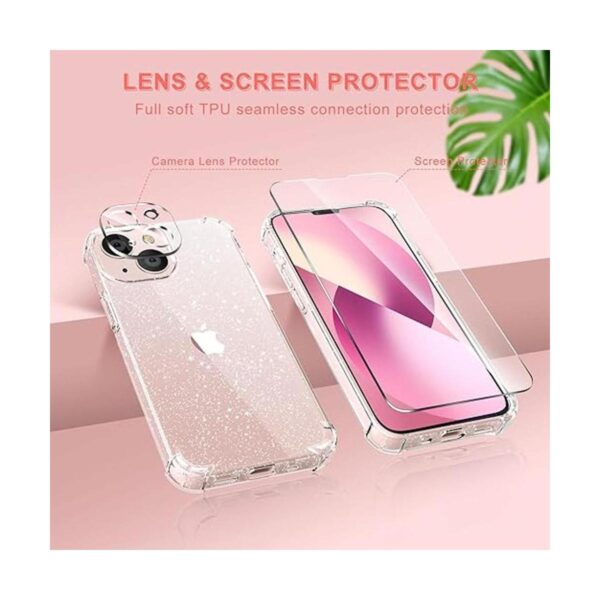 KSWOUS Funda transparente brillante con purpurina para_3