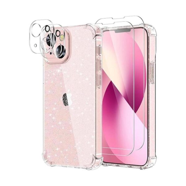 KSWOUS Funda transparente brillante con purpurina para_1