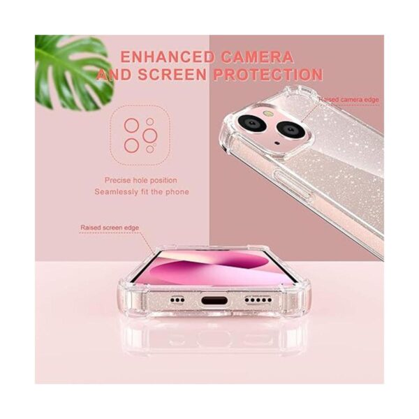 KSWOUS Funda transparente brillante con purpurina para_4