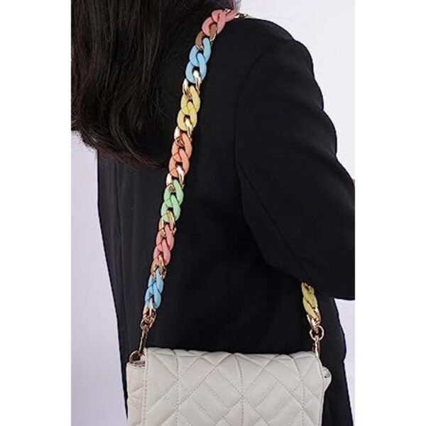 Chargances Bolsa de acrílico colorida con correa de cadena_1