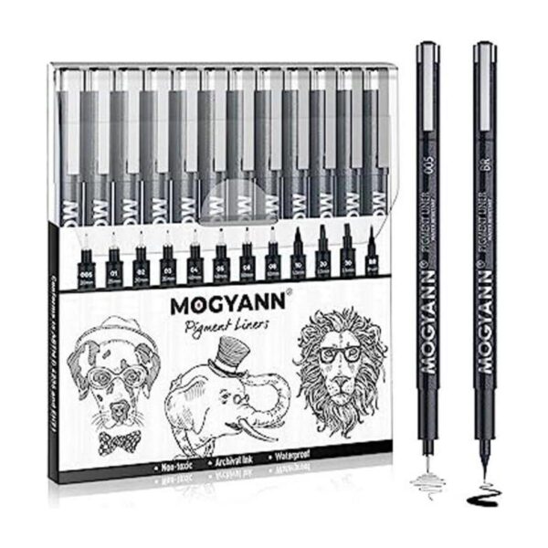 Mogyann Bolígrafos de dibujo de color negro para dibujar