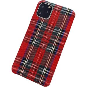 Mixneer Funda cálida de tela a cuadros para teléfono_1