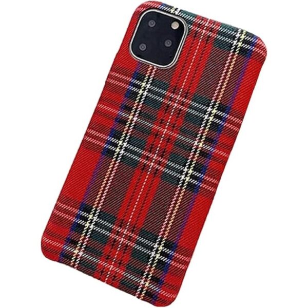 Mixneer Funda cálida de tela a cuadros para teléfono_1
