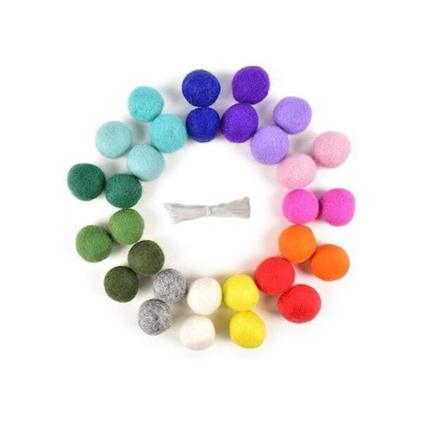 Luckforest Bolas de fieltro de lana natural 30 unidades