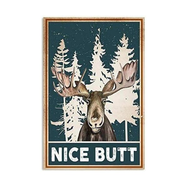 Letrero de decoración de baño con diseño de alces y texto_1